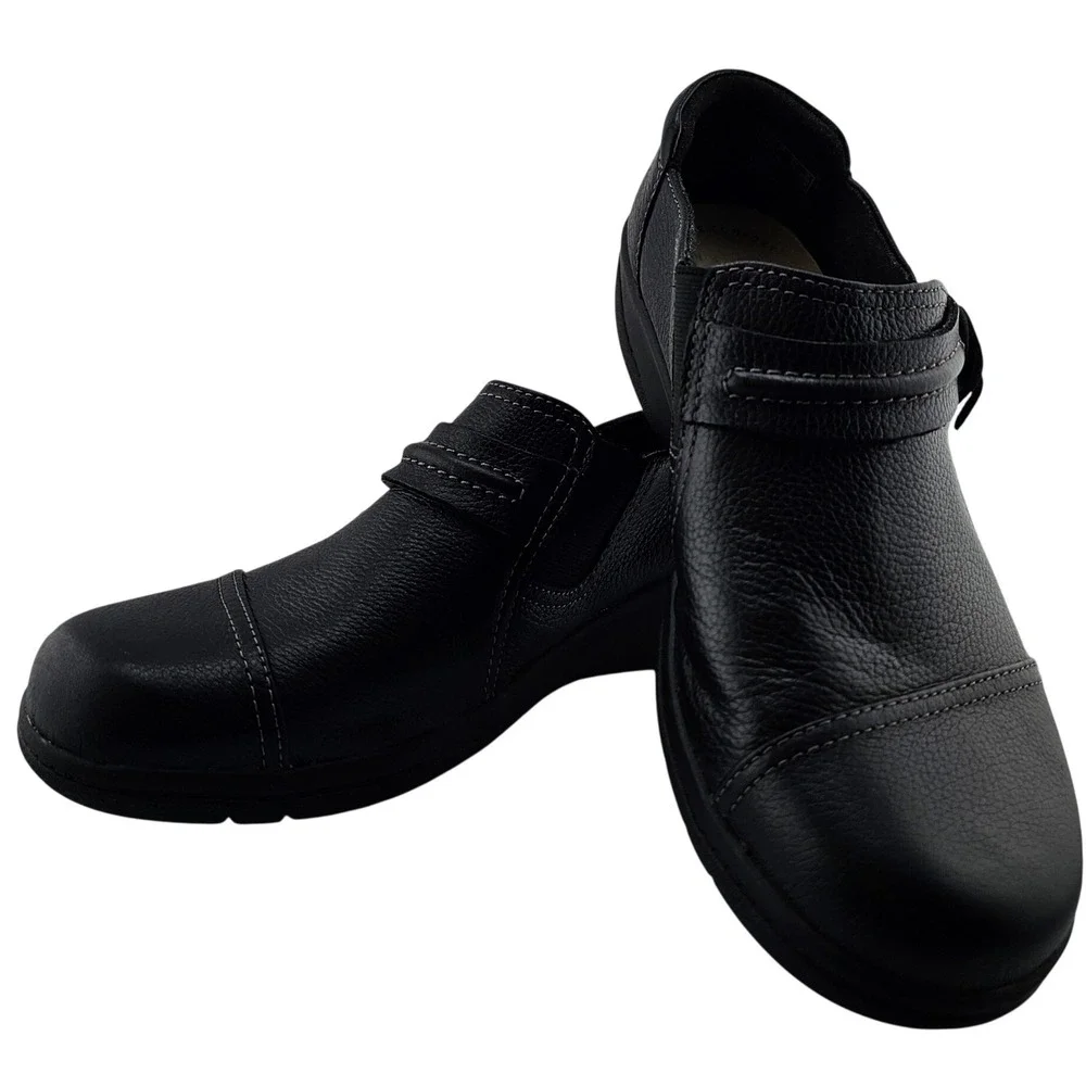 Clarks‎ Women's Cheyn Madi Black Leather Slip On Loafers Shoes SZ 7.5 M 61246006 - Picture 2 of 10